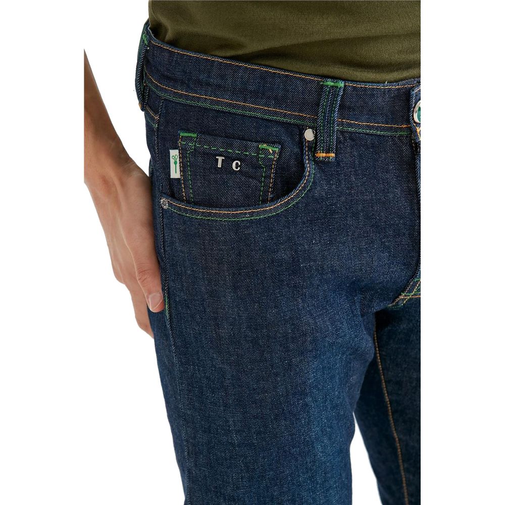 Tramarossa Blue Cotton Jeans & Pant by Tramarossa