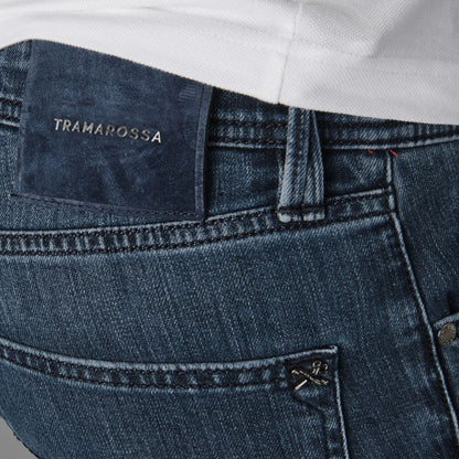 Tramarossa Blue Cotton Jeans & Pant by Tramarossa