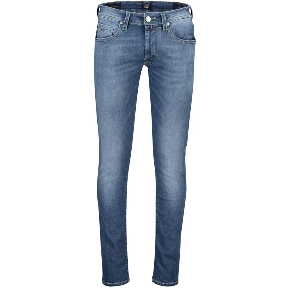 Tramarossa Blue Cotton Jeans & Pant by Tramarossa