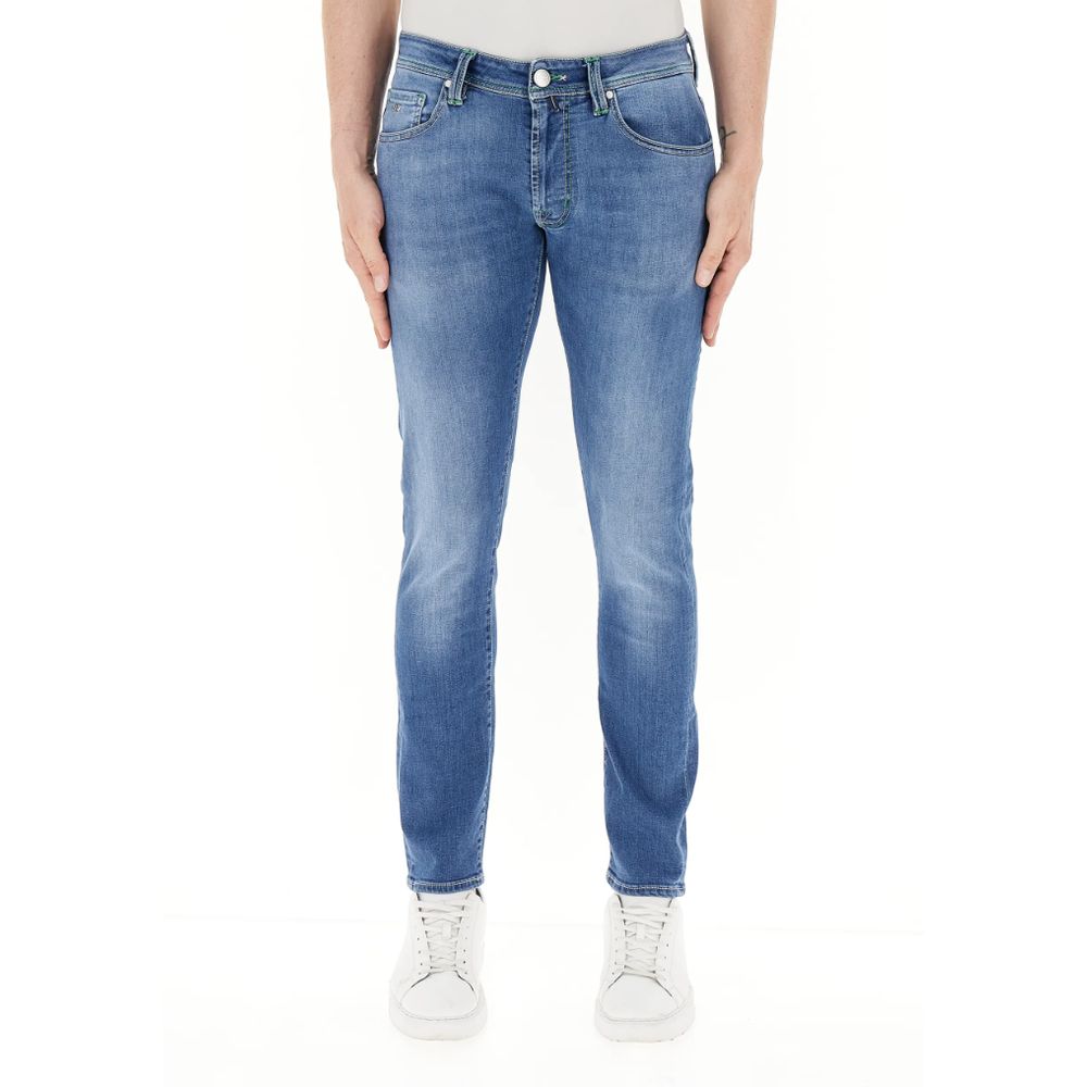 Tramarossa Blue Cotton Jeans & Pant by Tramarossa