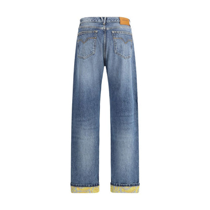 Jean à revers Versace Barocco
