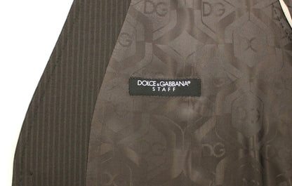 Dolce &amp; Gabbana - Robe-gilet élégante en laine à rayures marron
