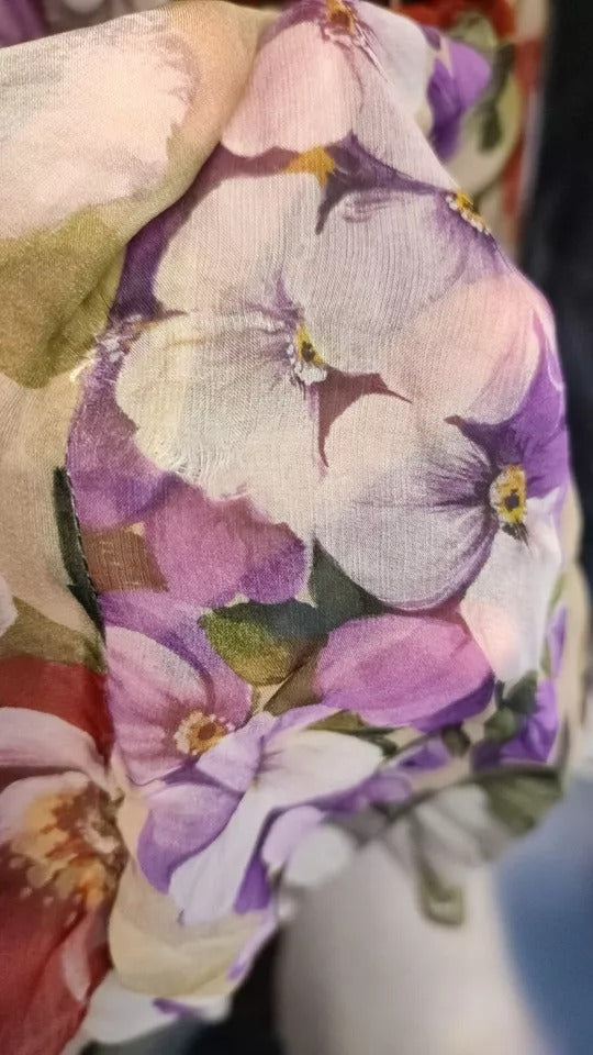 Dolce & Gabbana Beige Floral Sleeveless A-line Mini Dress by Dolce & Gabbana