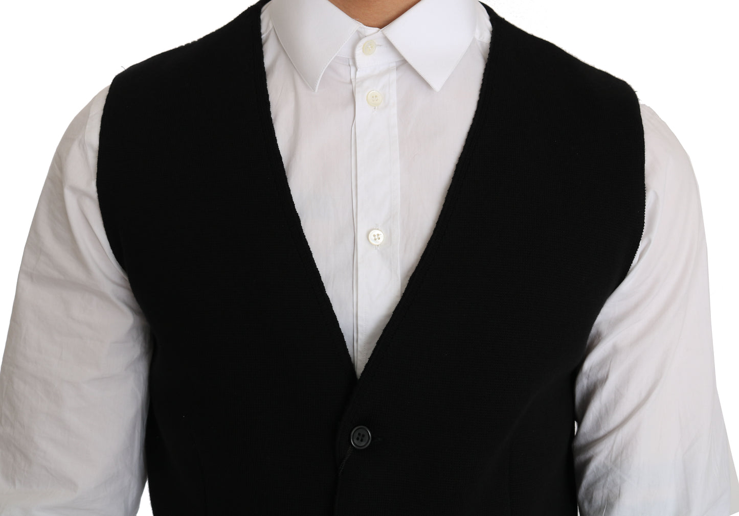 Gilet habillé en coton noir élégant Dolce &amp; Gabbana