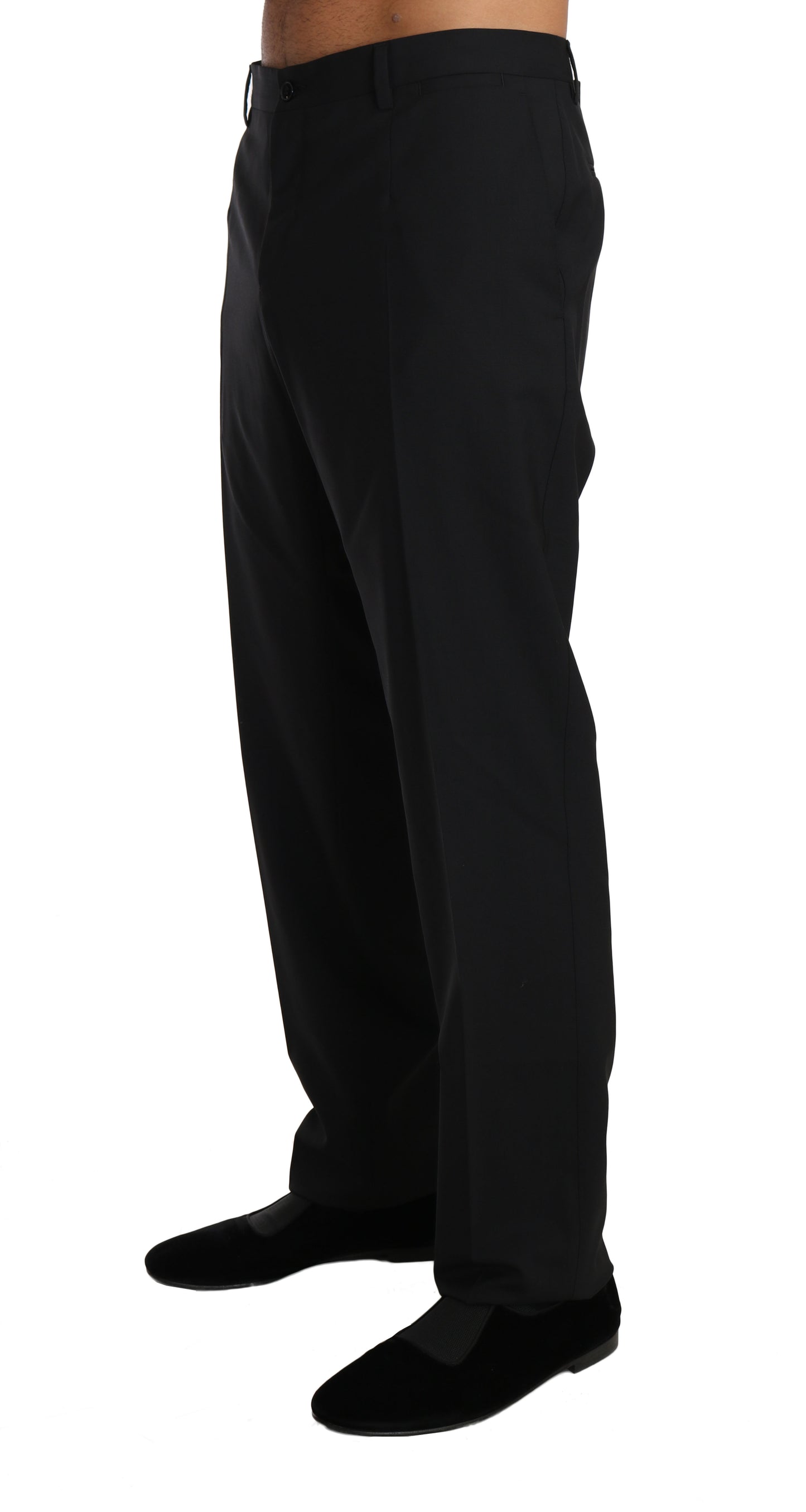 Pantalon habillé élégant en laine noire Dolce &amp; Gabbana