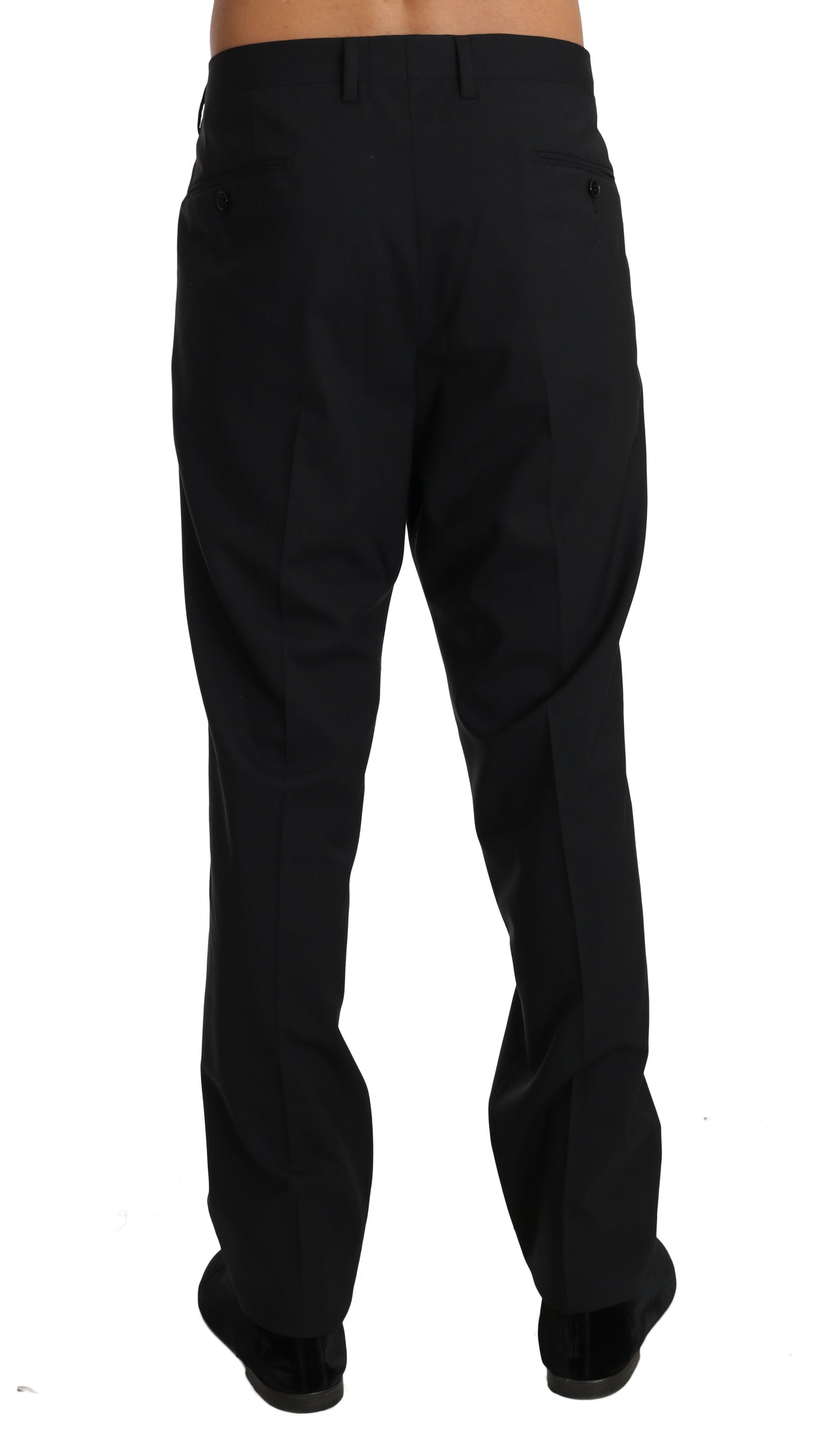 Pantalon habillé élégant en laine noire Dolce &amp; Gabbana