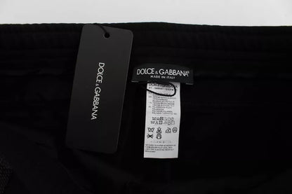 Dolce & Gabbana Black Gray Wool Casual Trousers Stripe Pants by Dolce & Gabbana