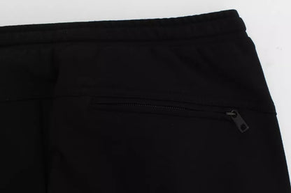 Dolce & Gabbana Black Gray Wool Casual Trousers Stripe Pants by Dolce & Gabbana