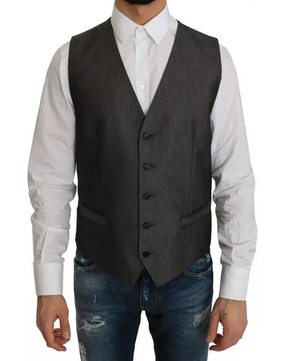 Dolce &amp; Gabbana Gris MARTINI 2 pièces Gilet Manteau Blazer