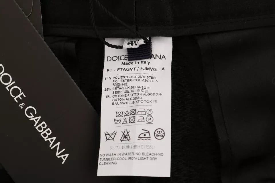 Dolce & Gabbana Black Floral Brocade High Waist Pants by Dolce & Gabbana