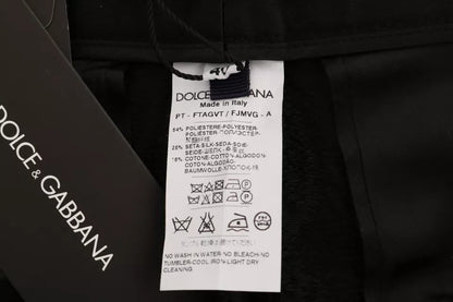Dolce & Gabbana Black Floral Brocade High Waist Pants by Dolce & Gabbana