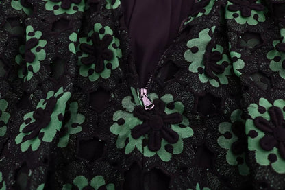 Dolce & Gabbana Green Floral Ricamo A-Line Shift Dress by Dolce & Gabbana