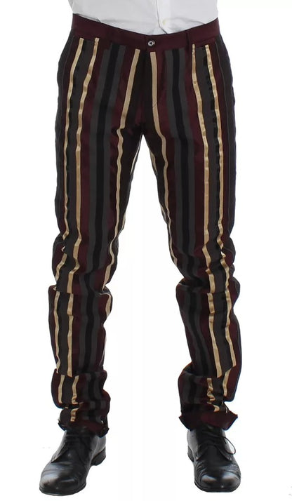 Costume 3 pièces slim fit à rayures multicolores Dolce &amp; Gabbana