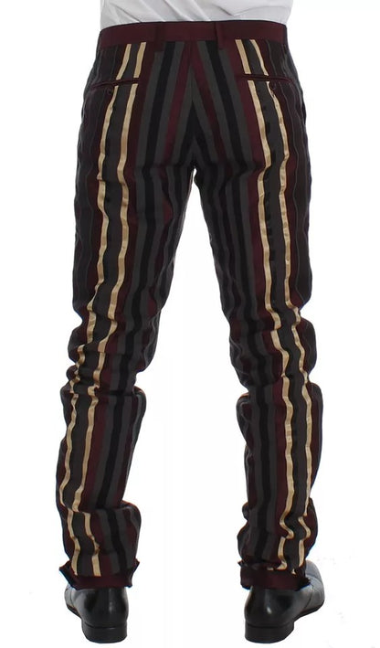 Costume 3 pièces slim fit à rayures multicolores Dolce &amp; Gabbana