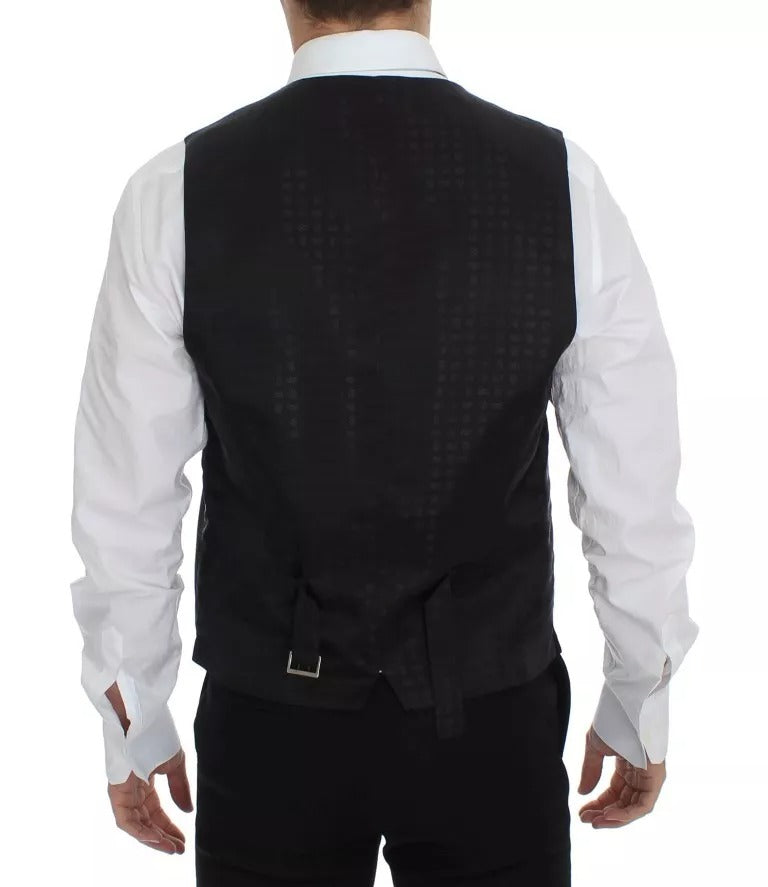 Dolce &amp; Gabbana Gilet en laine et soie noire