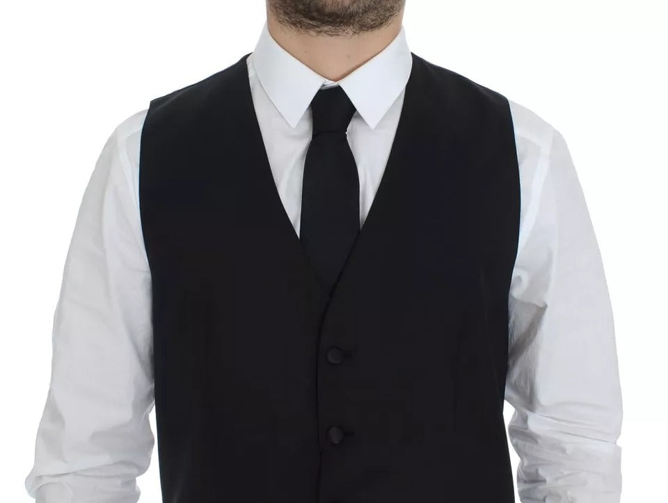 Dolce &amp; Gabbana Gilet en laine et soie noire