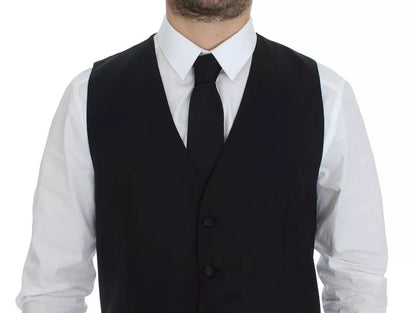Dolce &amp; Gabbana Gilet en laine et soie noire