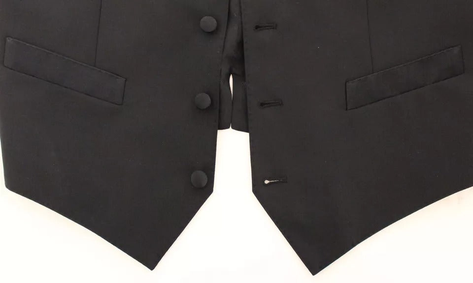 Dolce &amp; Gabbana Gilet en laine et soie noire