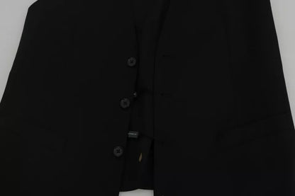 Gilet en laine noire avec logo Dolce &amp; Gabbana