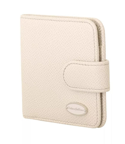 Portefeuille de poche avec étui à préservatifs en cuir Dauphine blanc Dolce &amp; Gabbana