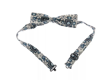 Coffret cadeau ceinture en cuir et nœud papillon en soie blanc et bleu Dolce &amp; Gabbana