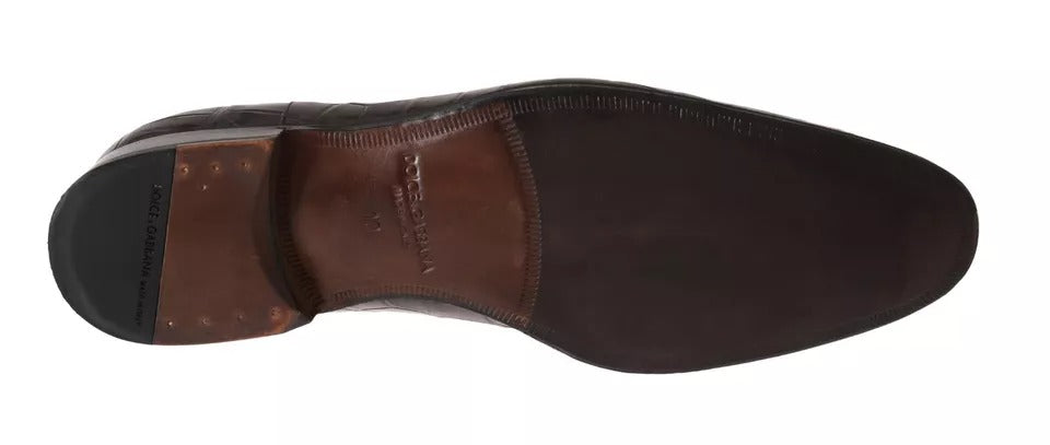 Chaussures habillées en cuir marron à motifs Dolce &amp; Gabbana