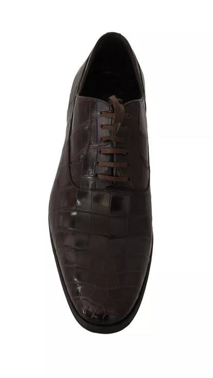 Chaussures habillées en cuir marron à motifs Dolce &amp; Gabbana