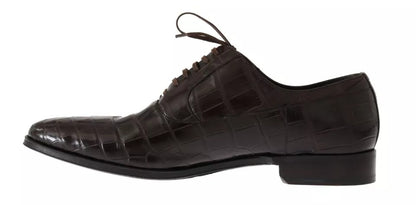 Chaussures habillées en cuir marron à motifs Dolce &amp; Gabbana