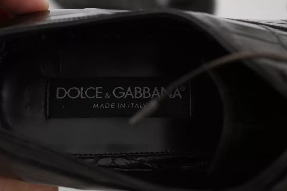 Chaussures habillées en cuir marron à motifs Dolce &amp; Gabbana
