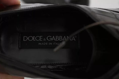 Chaussures habillées en cuir marron à motifs Dolce &amp; Gabbana