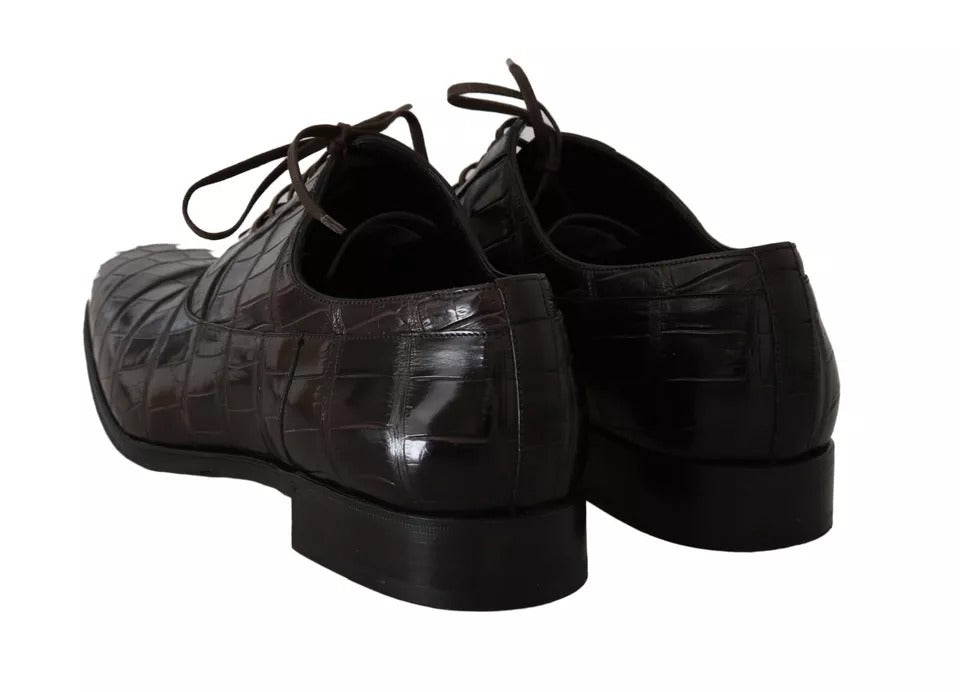 Chaussures habillées en cuir marron à motifs Dolce &amp; Gabbana