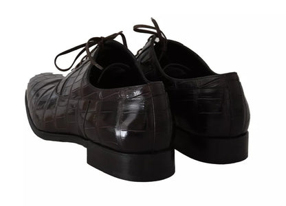 Chaussures habillées en cuir marron à motifs Dolce &amp; Gabbana
