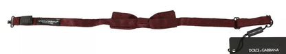 Dolce &amp; Gabbana Nœud papillon réglable en faille de soie florale bordeaux