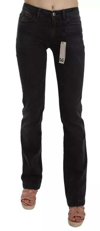 Dolce & Gabbana Black Slim Fit Cotton Jeans D&G Pants by Dolce & Gabbana