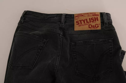 Dolce & Gabbana Black Slim Fit Cotton Jeans D&G Pants by Dolce & Gabbana