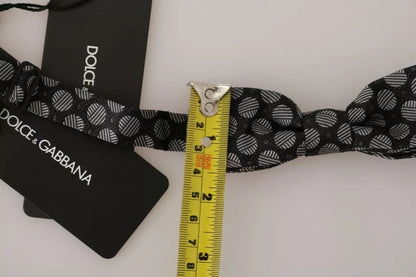 Dolce & Gabbana Black Silk Circles Men Necktie Bow Tie by Dolce & Gabbana