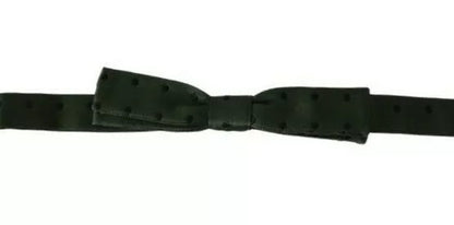 Cravate et nœud papillon en soie verte à pois pour homme Dolce &amp; Gabbana