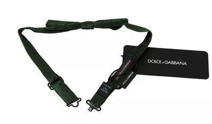 Cravate et nœud papillon en soie verte à pois pour homme Dolce &amp; Gabbana