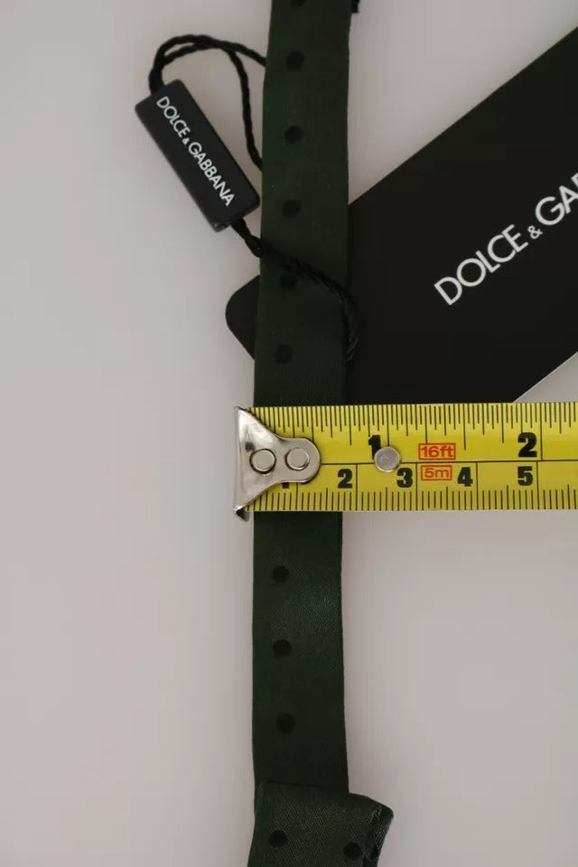 Cravate et nœud papillon en soie verte à pois pour homme Dolce &amp; Gabbana