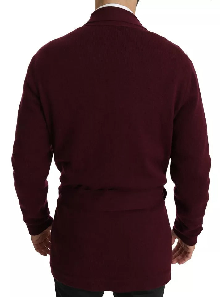 Dolce & Gabbana Bordeaux Cashmere Crown Cardigan Sweater by Dolce & Gabbana