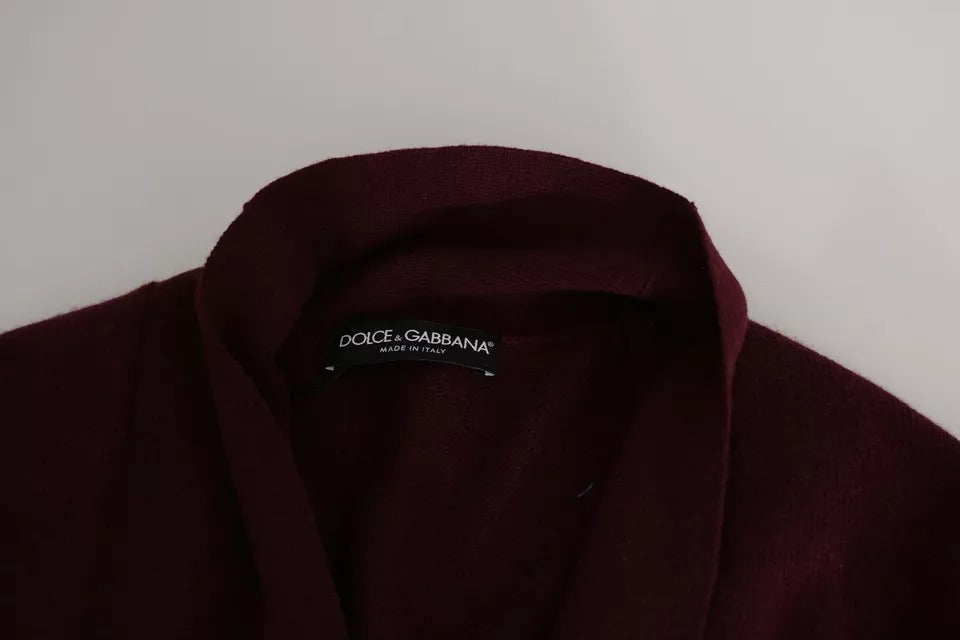 Dolce & Gabbana Bordeaux Cashmere Crown Cardigan Sweater by Dolce & Gabbana