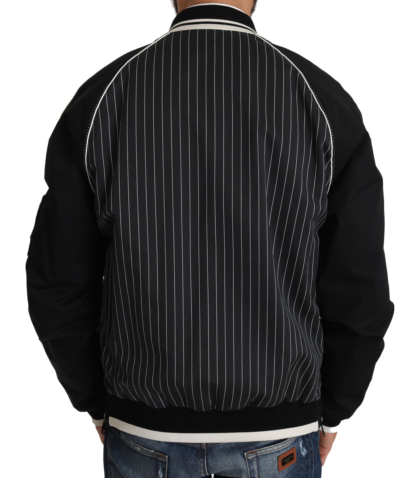 Dolce &amp; Gabbana Élégant blouson aviateur noir à paillettes
