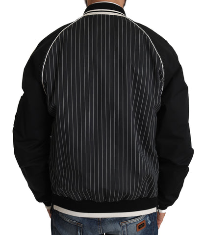 Dolce &amp; Gabbana Élégant blouson aviateur noir à paillettes