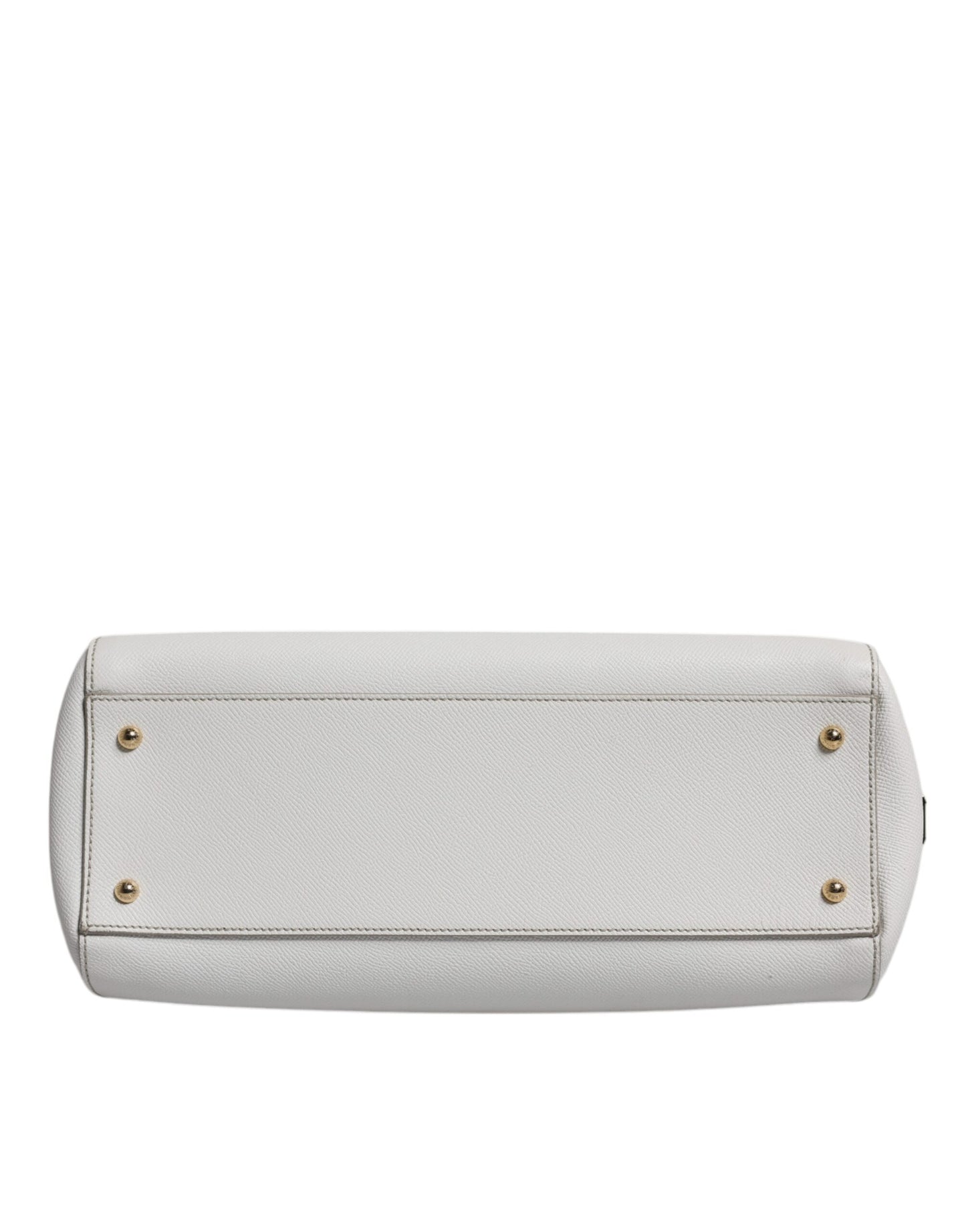 Sac fourre-tout à bandoulière en cuir blanc avec logo Dolce &amp; Gabbana