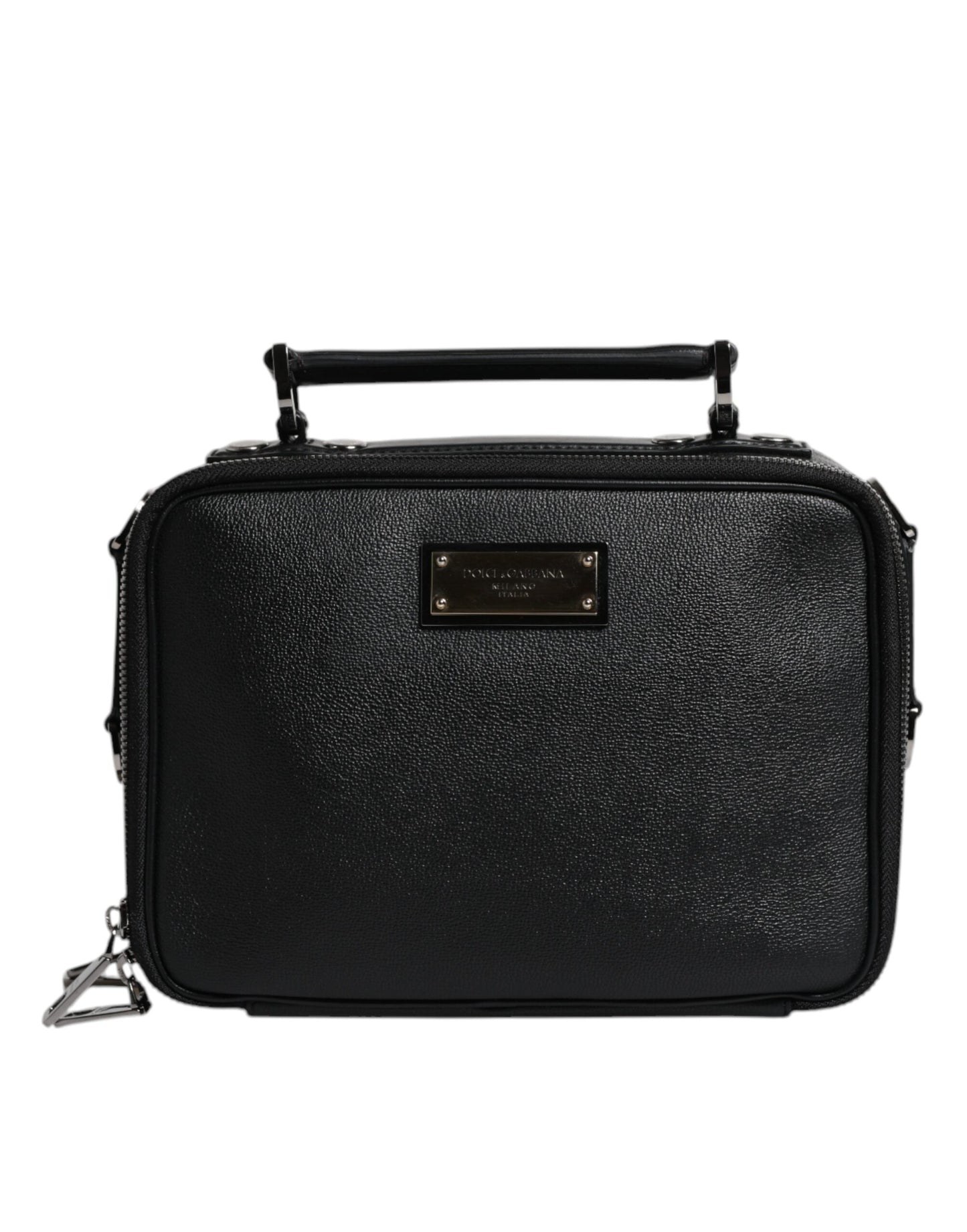 Sac bandoulière Dolce &amp; Gabbana en nylon noir avec logo et poignée supérieure