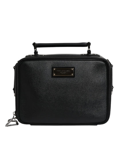 Sac bandoulière Dolce &amp; Gabbana en nylon noir avec logo et poignée supérieure