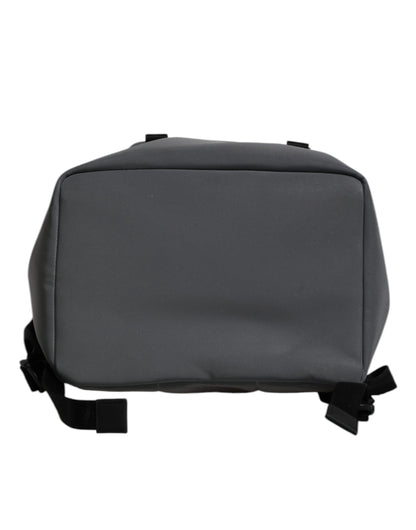 Dolce &amp; Gabbana Gray Polyester Logo Print Travel Back Pack Bag