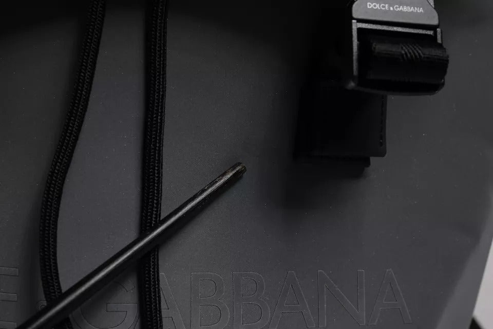 Dolce &amp; Gabbana Gray Polyester Logo Print Travel Back Pack Bag