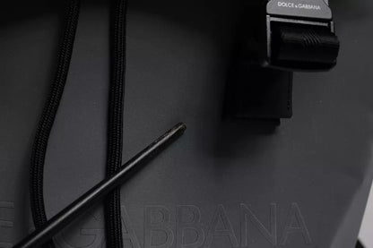Dolce &amp; Gabbana Gray Polyester Logo Print Travel Back Pack Bag
