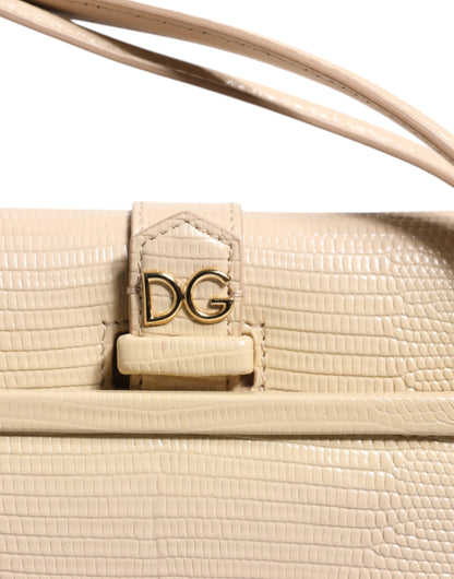 Dolce &amp; Gabbana Beige Leather Ingrid Top Handle Shoulder Bag